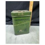 Vintage grandmothers green Japan tea tin