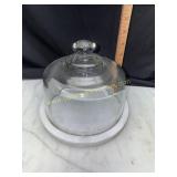 Cheese saver with marble base