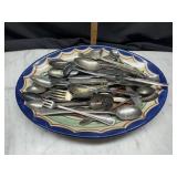 Flatware on platter