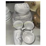 Geometric dinner ware complete 4plc setting 16pcs