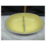 Midcentury pastel harkerware divided dish gray