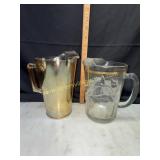 2 small pitchers frosted grape and carnival