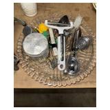 Platter of kitchen utensils
