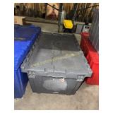 Gray plastic tote