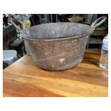 Heavy hand hammered copper applebutter  pot very