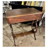 Walnut side table with drawer