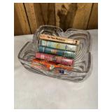 Vintage childrenï¿½s books in crystal bowl