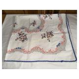 Vintage hand embroidered table cloth