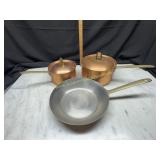 Paul revere copper cookware 2 sauce pans with