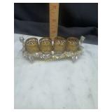 Vintage Sam funk metal filigree lipstick holder