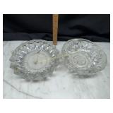 2 crystal ashtrays