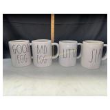 4 Rae Dunn mugs