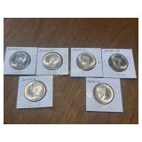 Six Kennedy half dollars  (3) 2024 D (3) 2021 D