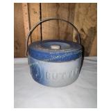 Antique stoneware salt glaze butter crock