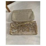 2 vintage beaded clutch purses