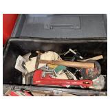 Black and gray toolbox with contents
