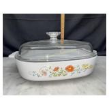 Corningware wildflower baking dish with lid