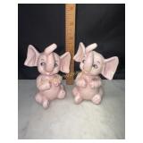 Vintage kitschy pink elephants on parade salt and