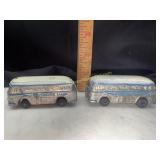 Vintage greyhound lines metal salt and pepper