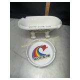 Bathtub and Washington ashtrays