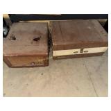 Two antique record players