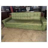 Vintage midcentury green low profile sofa with