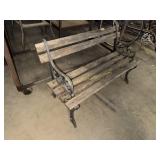 Wood and iron park bench