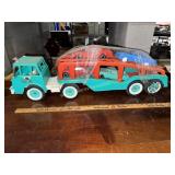 Vintage Sabre Lines plastic toy car transporter