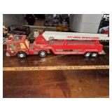 Vintage Nylint aerial hook and ladder pressed