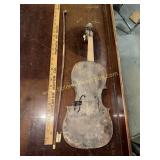 Antique violin and bow rough shape