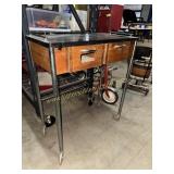 Vintage art deco barbers sterilizer table on