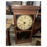 Antique pressed oak ingraham regulator wall clock
