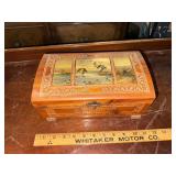 Cedar jewelry box with duck scene