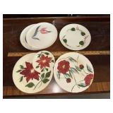 Vintage hand painted plates mostly blue ridge