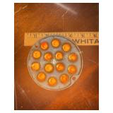 Antique wagon reflector with glass marbles