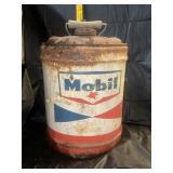 Mobil oils gas can