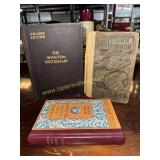 Vintage reader, dictionary and horror book