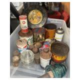 Vintage automotive tins and others