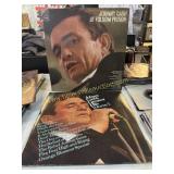 2 Johnny Cash vinyl records- at Folsom prison and