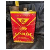 Vintage gas can with automotive graphic