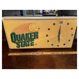 Vintage Quaker State motor oil lighted
