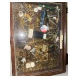 Display case of barber supply and razors