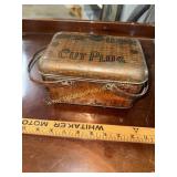 Vintage Union leader cut plug tobacco tin picnic