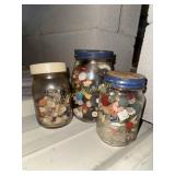 3 jars of buttons