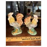 Vintage rooster shakers larger has damage to tail