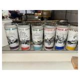 Set of 6 vintage anchor hocking antique auto