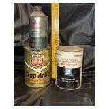 Vintage oil and brake fluid cans