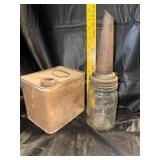 Oil jar and can