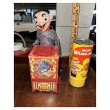 Vintage organ grinder jack in the box and balloon