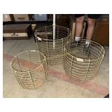 Set of 3 heavy industrial metal baskets